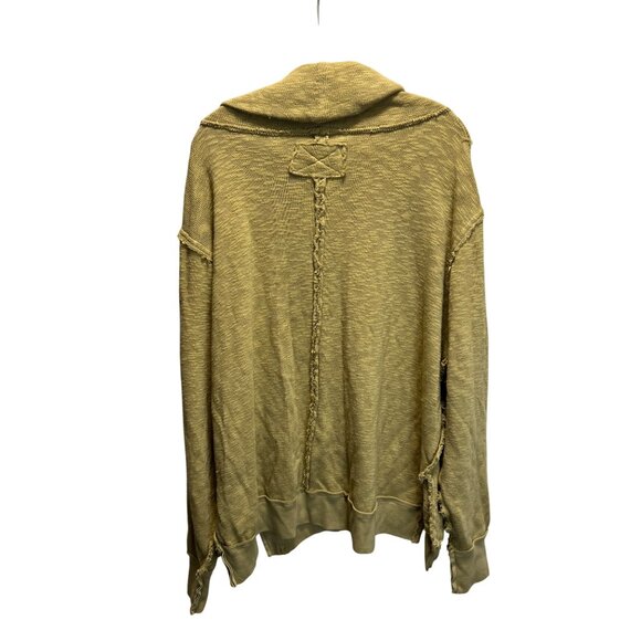 We The Free Loose Knit Cowl Neck Sweater Large Yellow Cotton/Polyester Womens - Picture 2 of 10